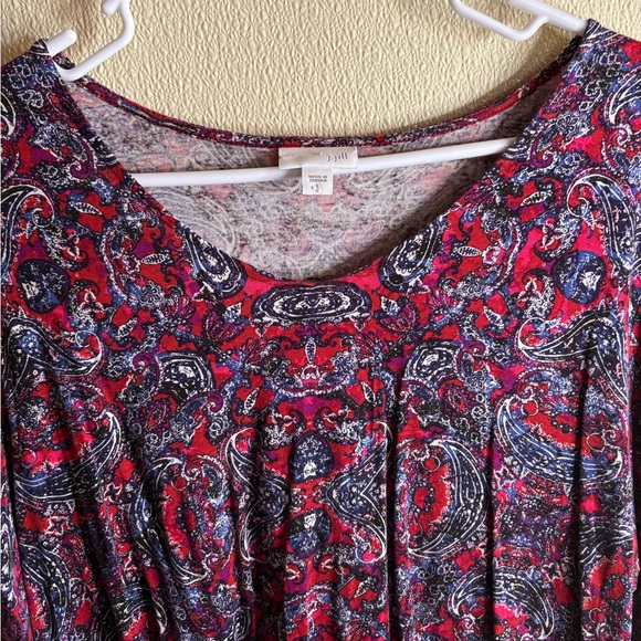 J Jill Boho Red and Purple Top - Picture 2 of 5